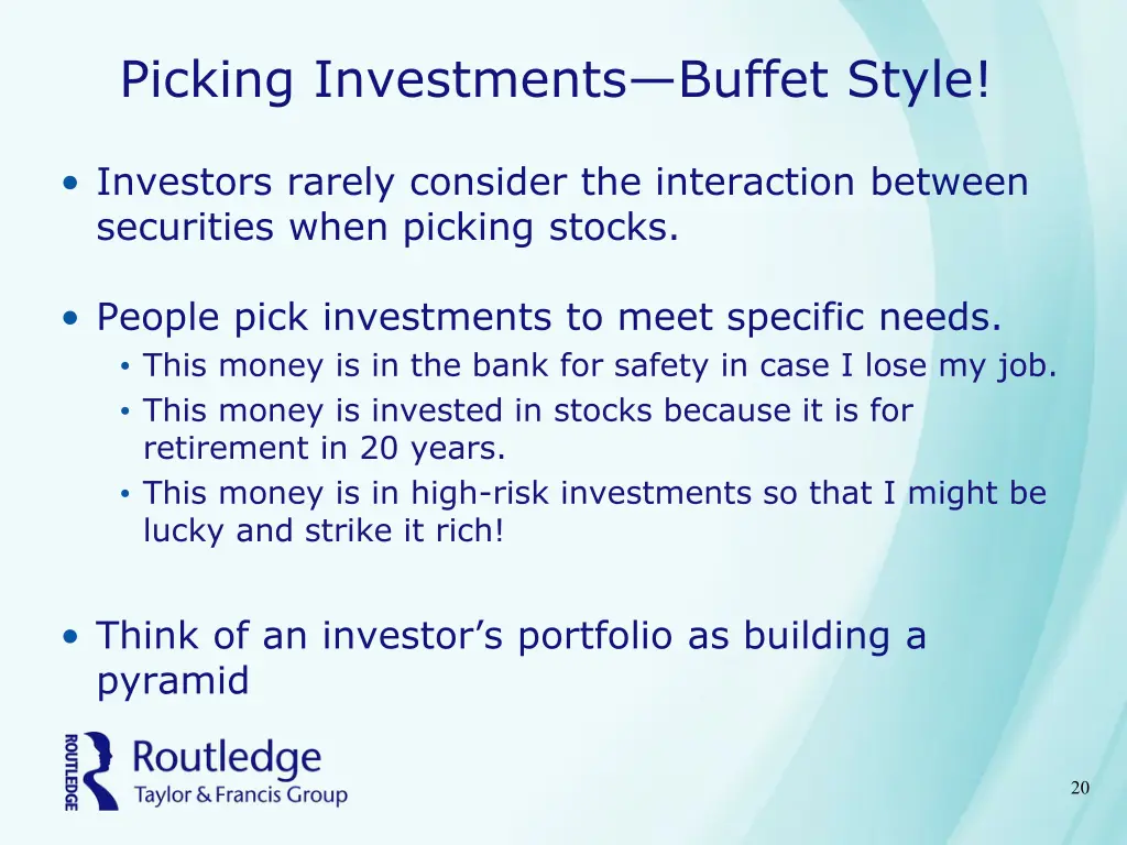 picking investments buffet style