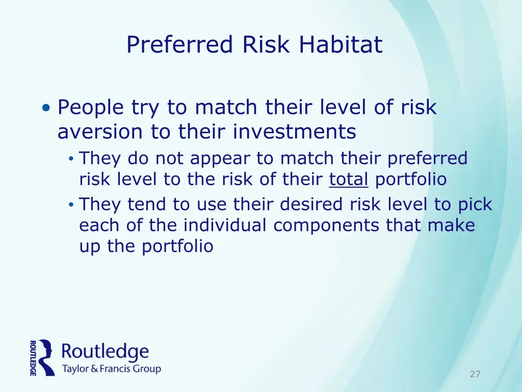 preferred risk habitat
