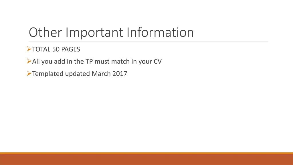 other important information