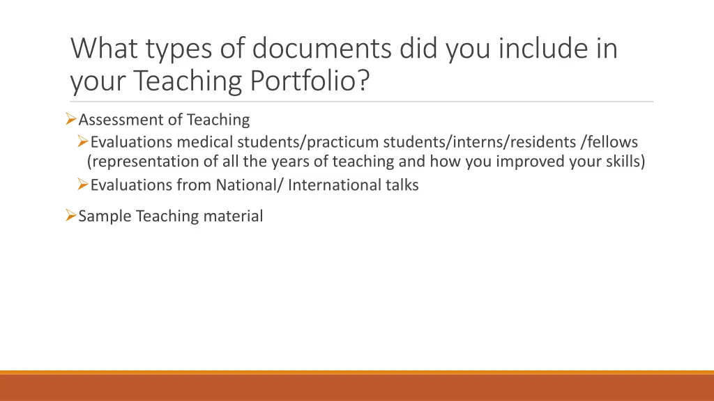what types of documents did you include in your 1