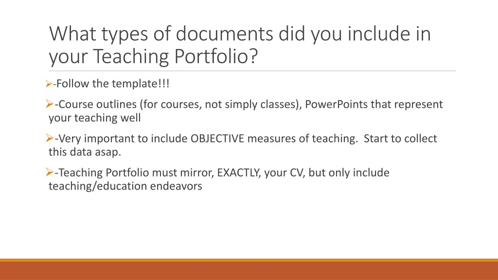 what types of documents did you include in your 3