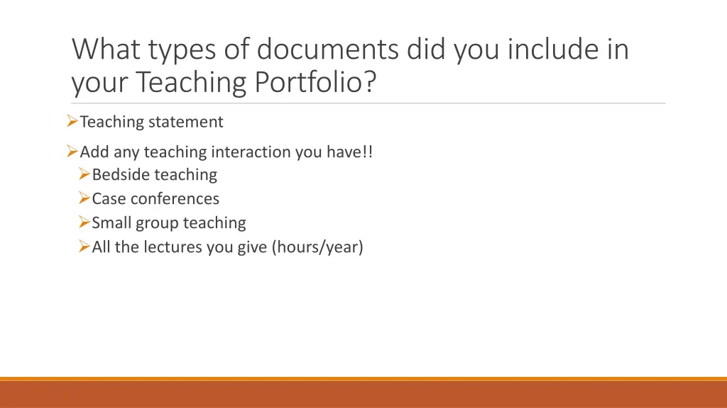 what types of documents did you include in your
