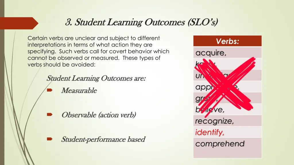 3 student learning outcomes slo s 3 student