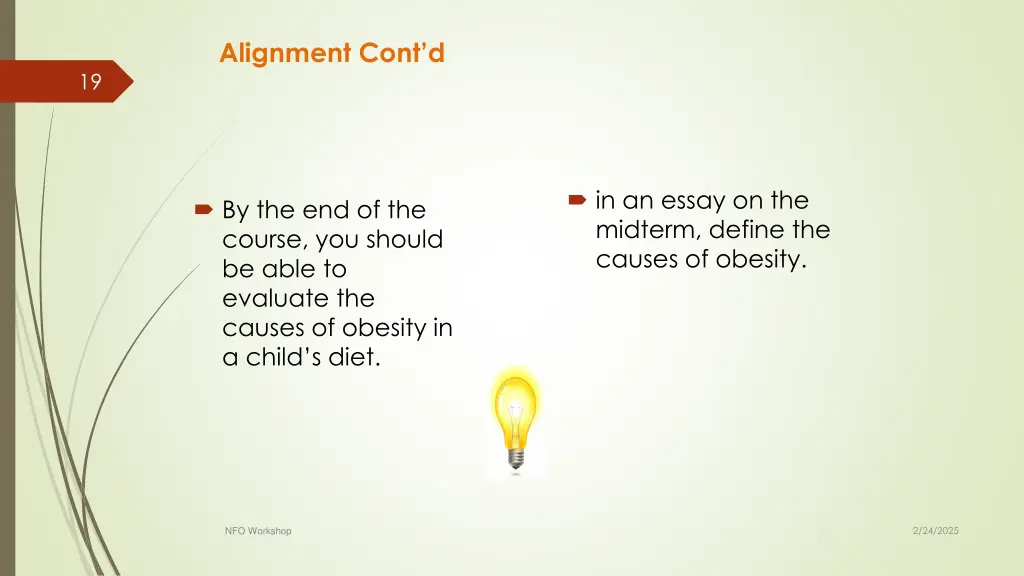 alignment cont d