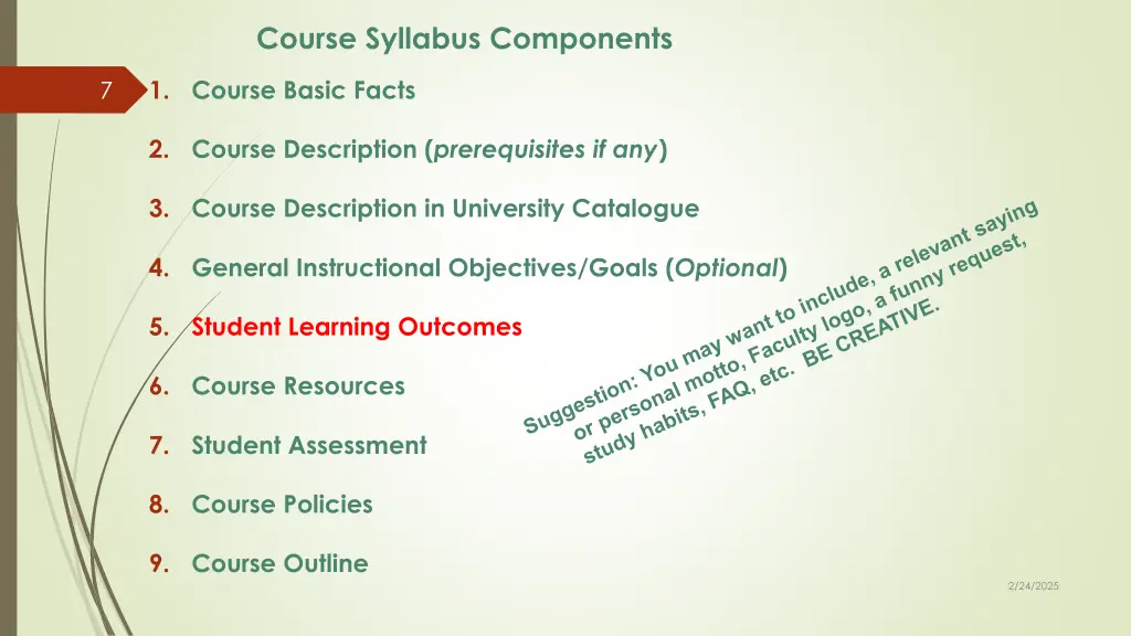 course syllabus components