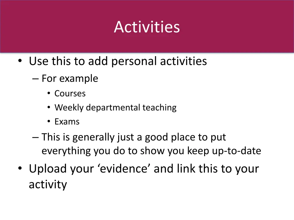 activities