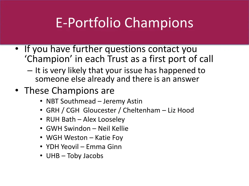 e portfolio champions