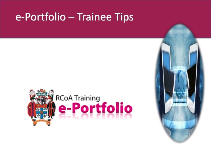 e portfolio trainee tips