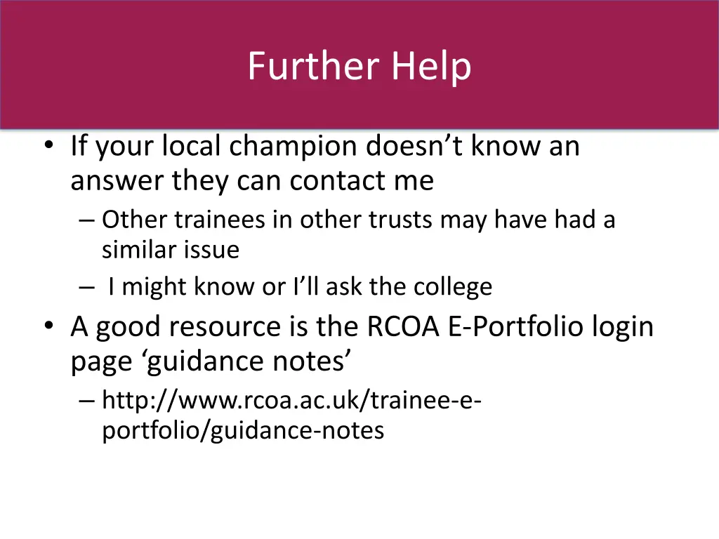 further help