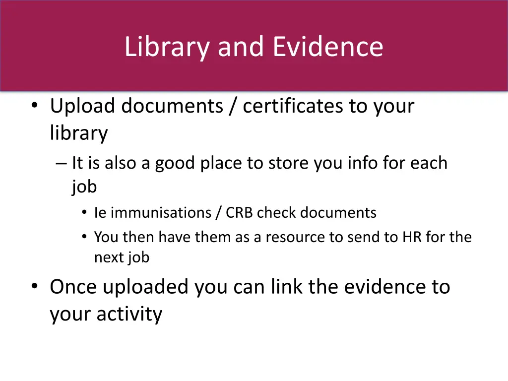 library and evidence