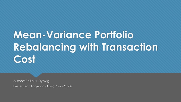 mean variance portfolio rebalancing with