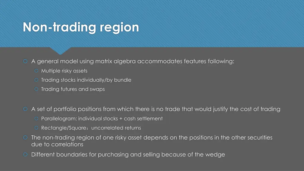 non trading region