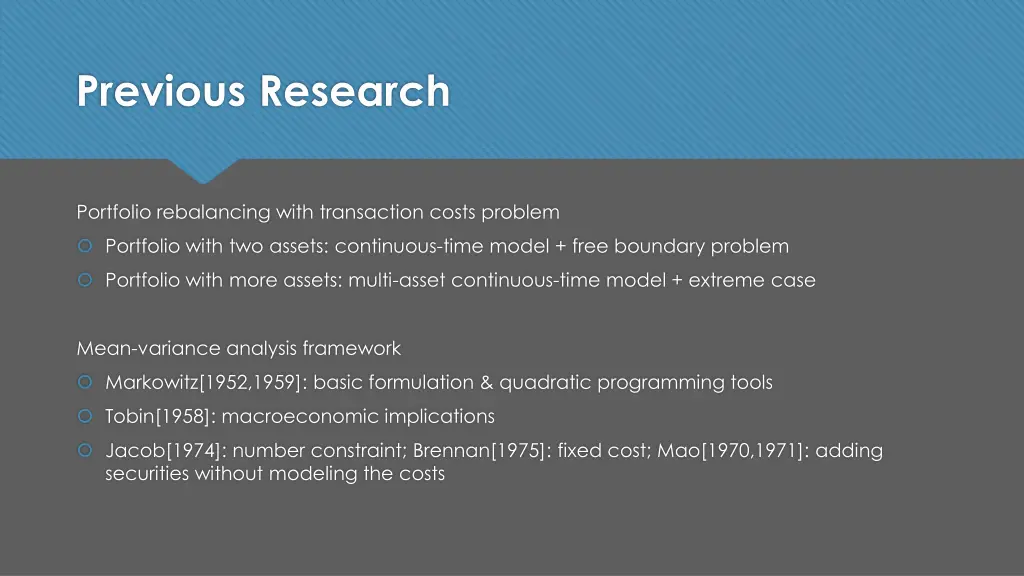 previous research
