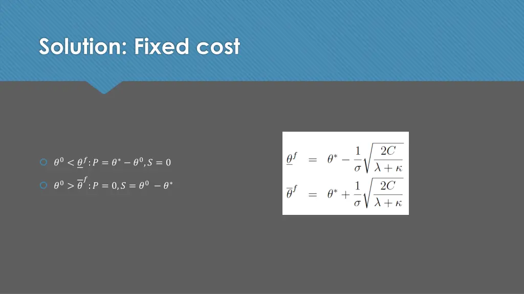 solution fixed cost