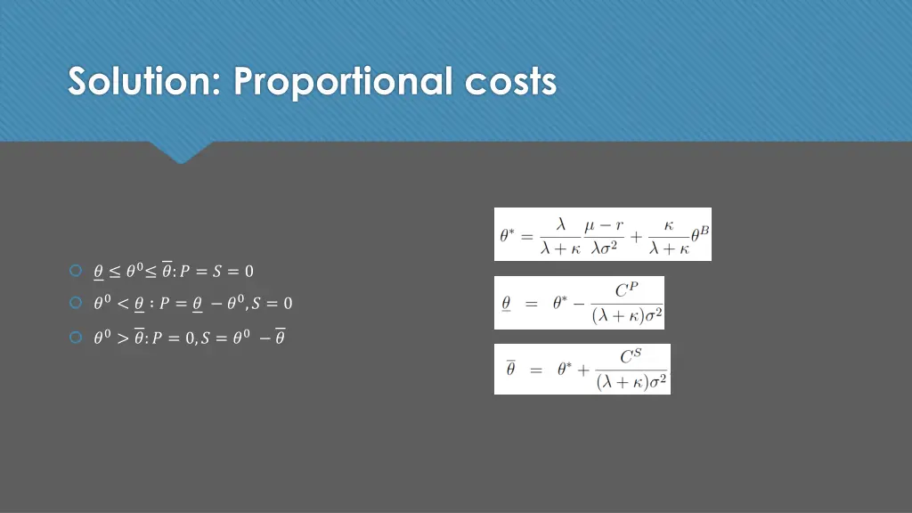 solution proportional costs