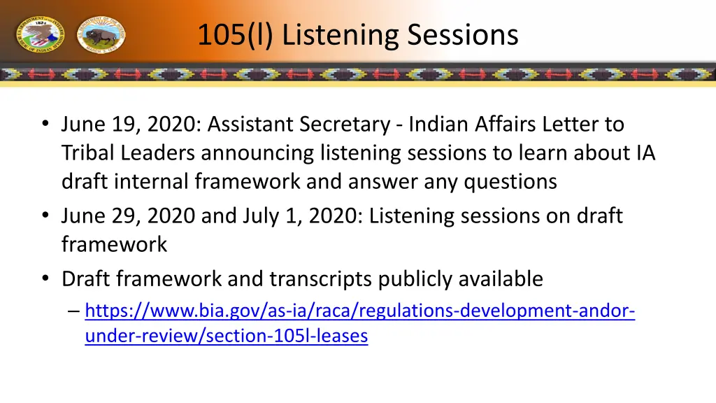 105 l listening sessions