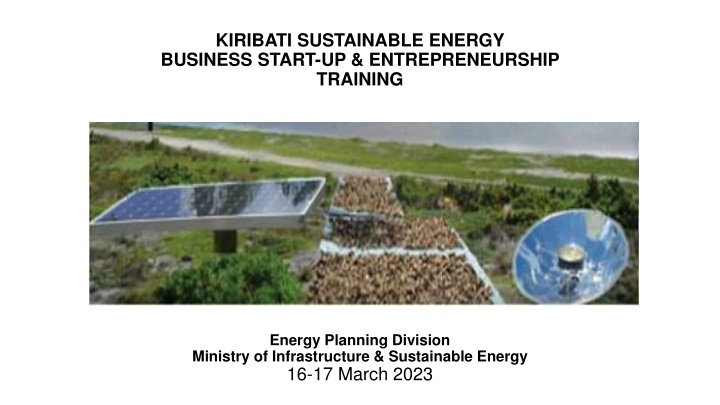 kiribati sustainable energy business start