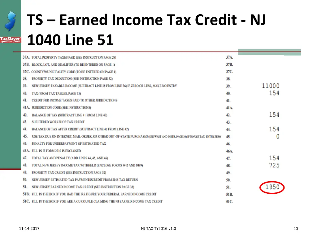 ts earned income tax credit nj 1040 line 51