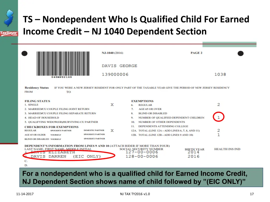 ts nondependent who is qualified child for earned 2