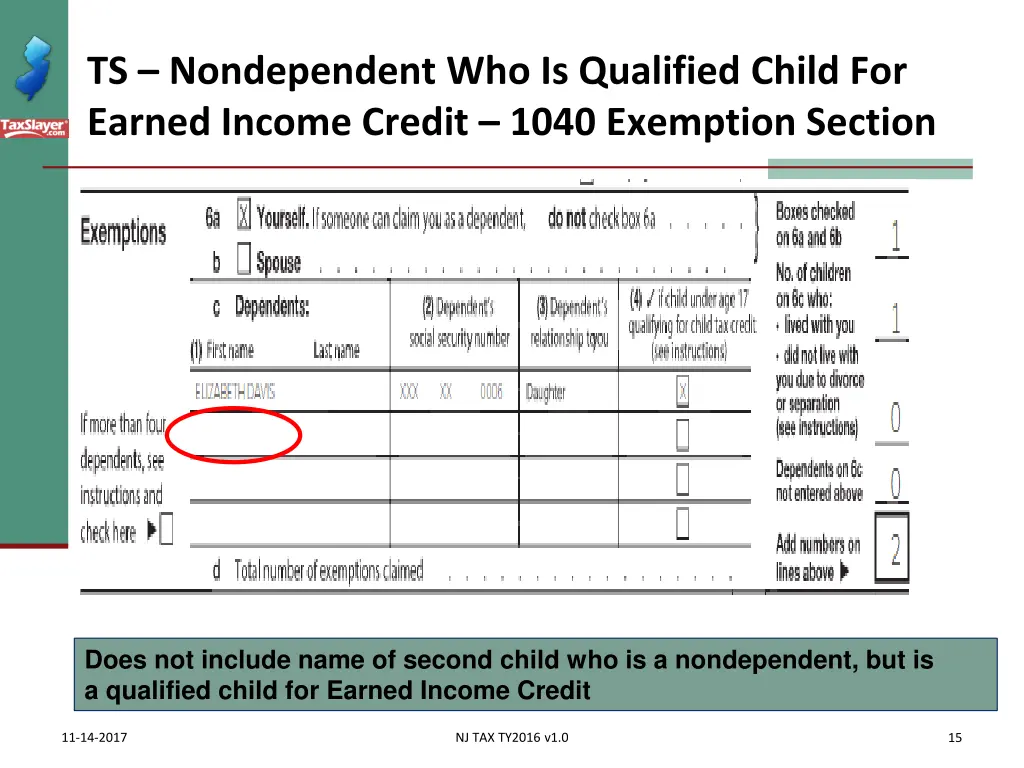 ts nondependent who is qualified child for earned