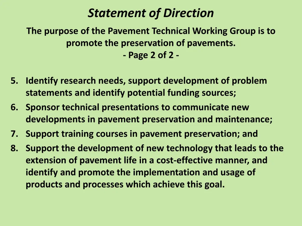 statement of direction 1