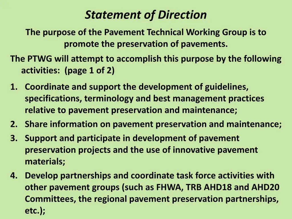 statement of direction