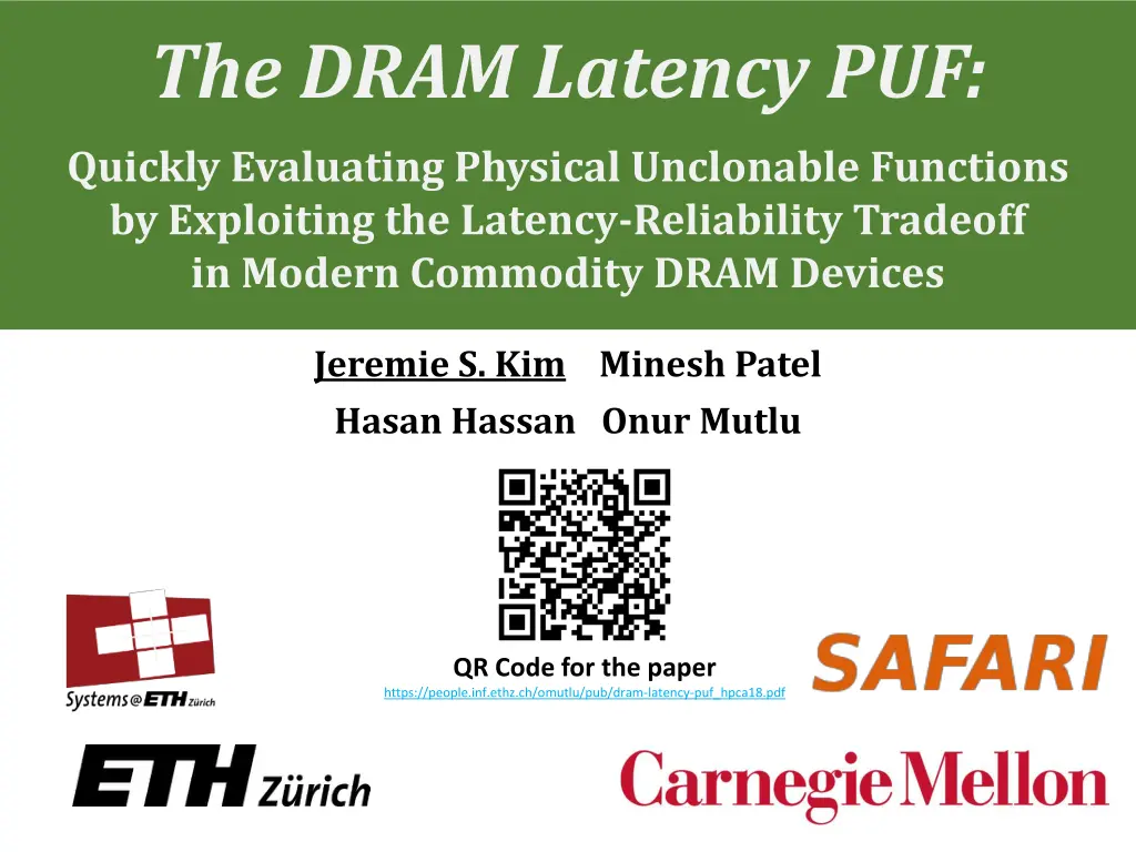 the dram latency puf 1