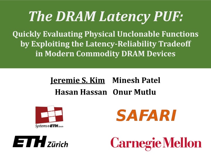 the dram latency puf