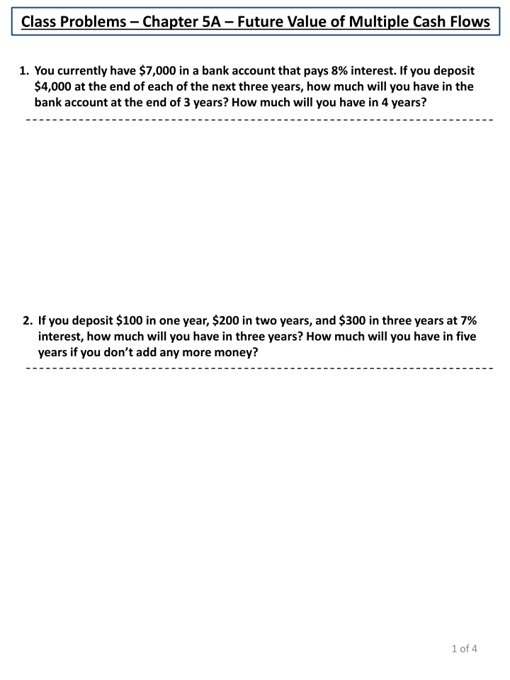 class problems chapter 5a future value