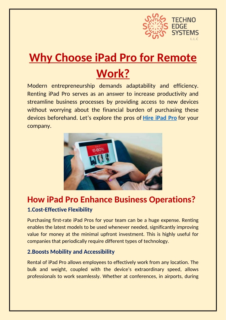 why choose ipad pro for remote work modern