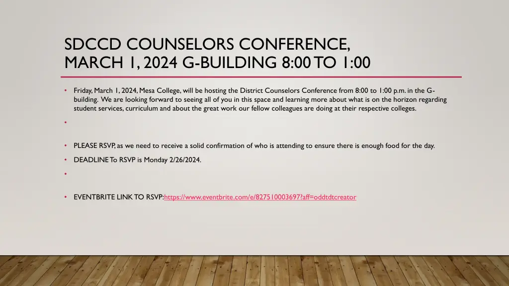 sdccd counselors conference march 1 2024