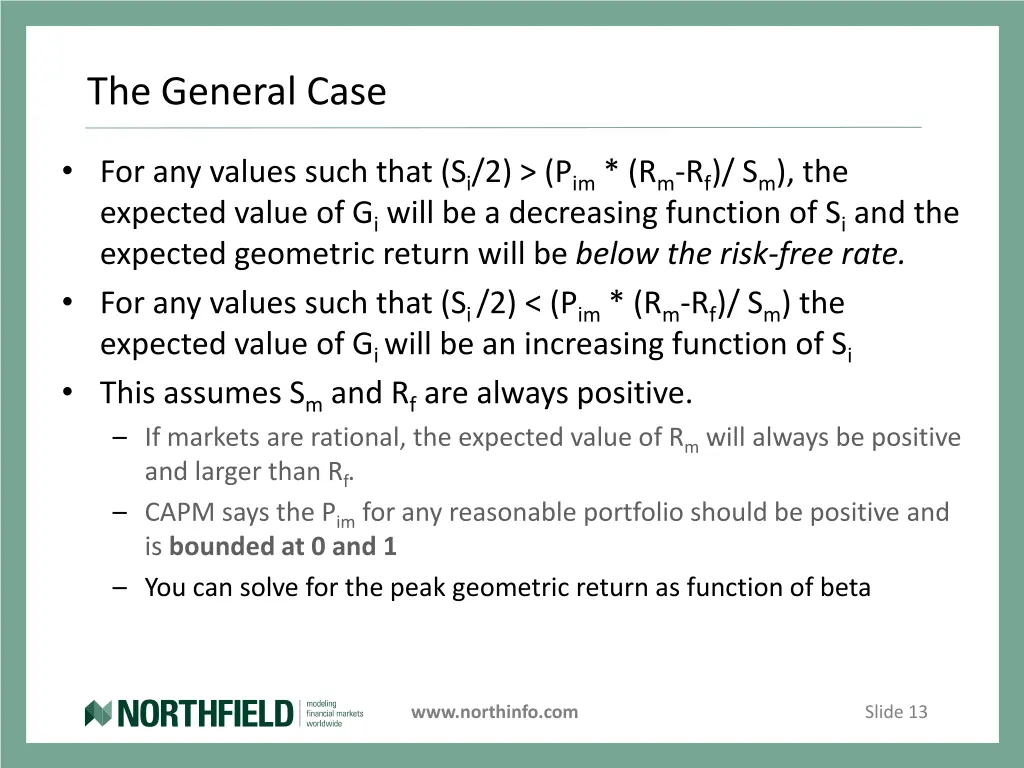 the general case