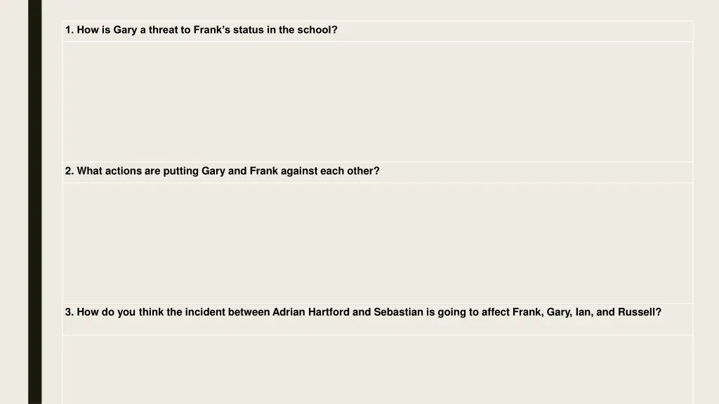 1 how is gary a threat to frank s status