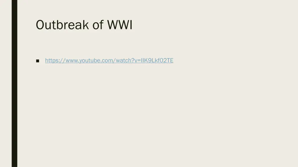 outbreak of wwi