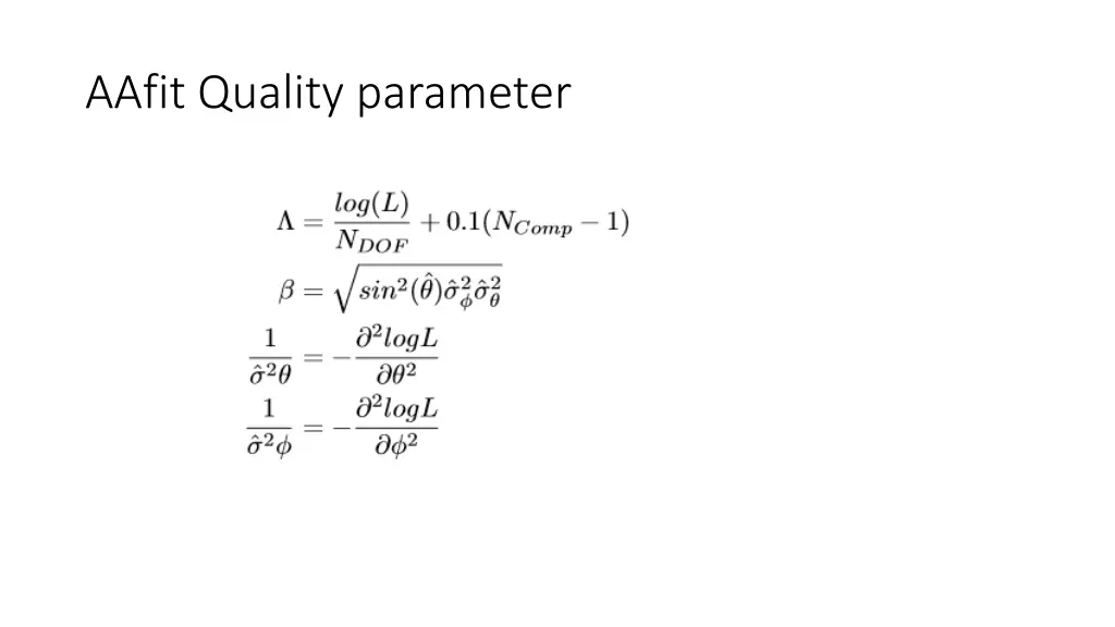 aafit quality parameter