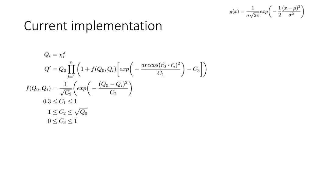 current implementation