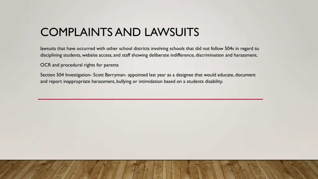 complaints and lawsuits