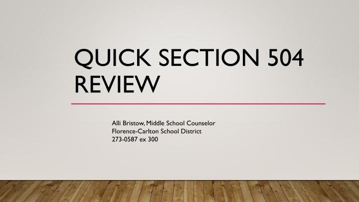 quick section 504 review