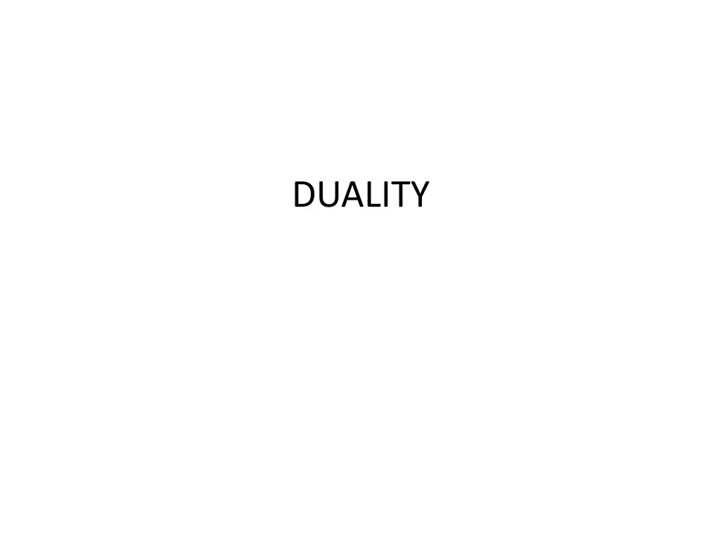 duality