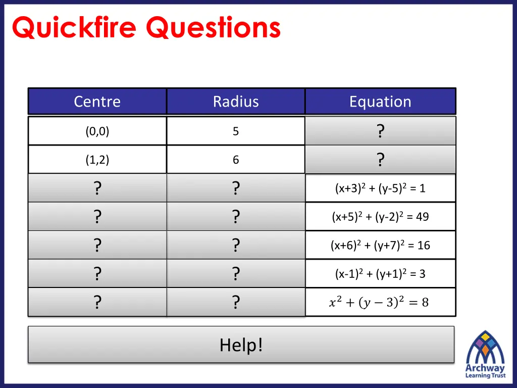 quickfire questions