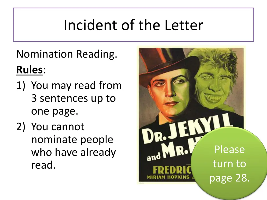 incident of the letter 1