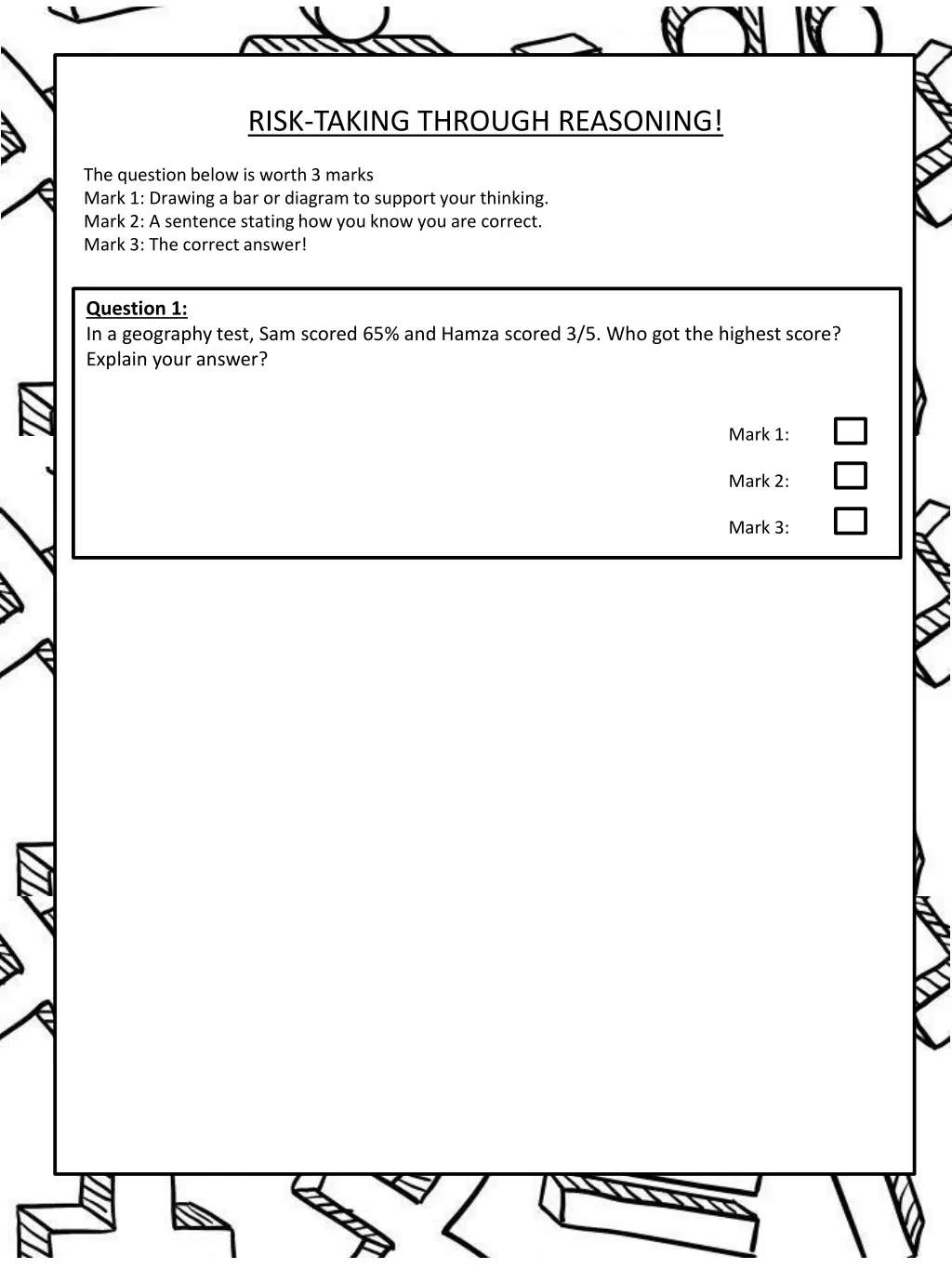 risk taking through reasoning 1