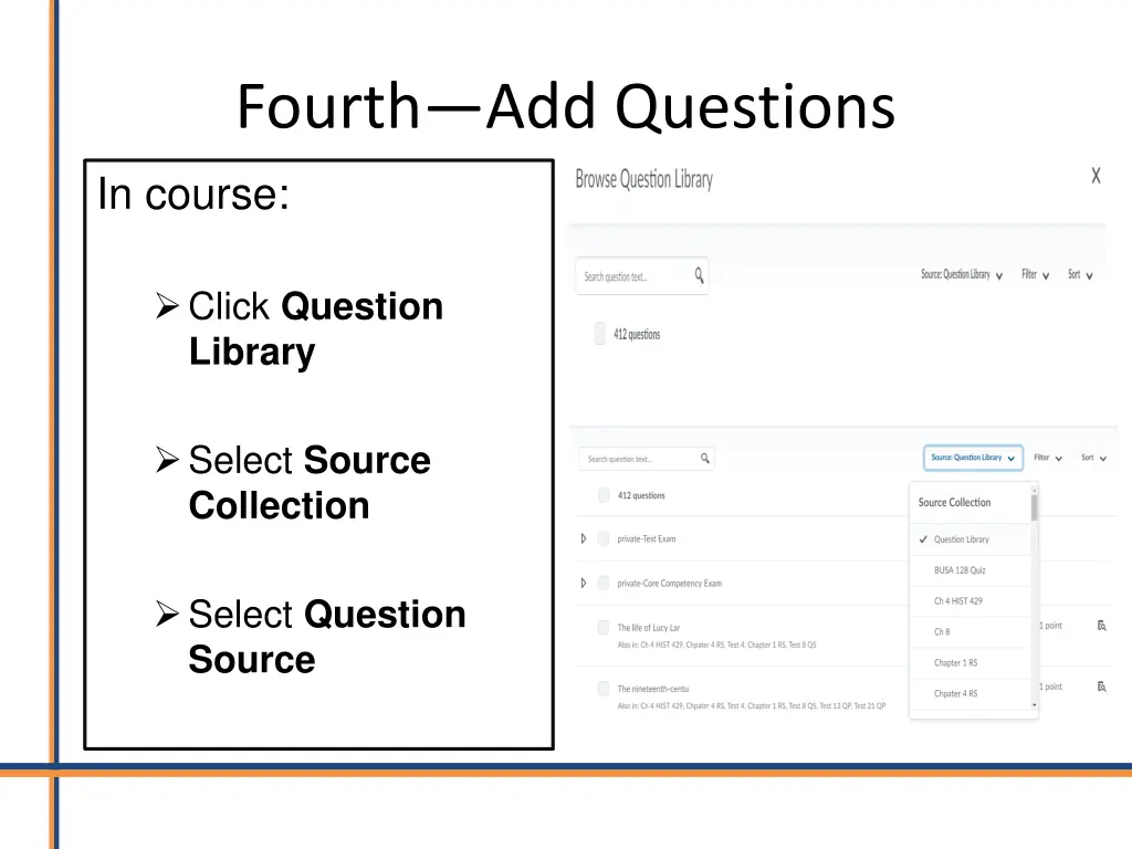 fourth add questions in course