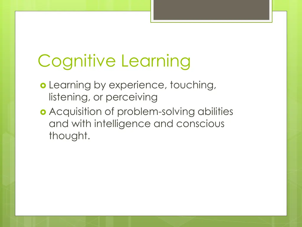 cognitive learning
