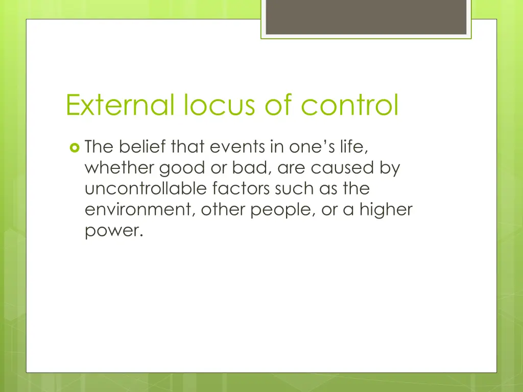 external locus of control