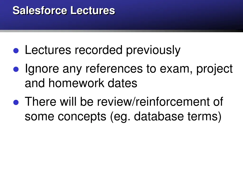 salesforce lectures