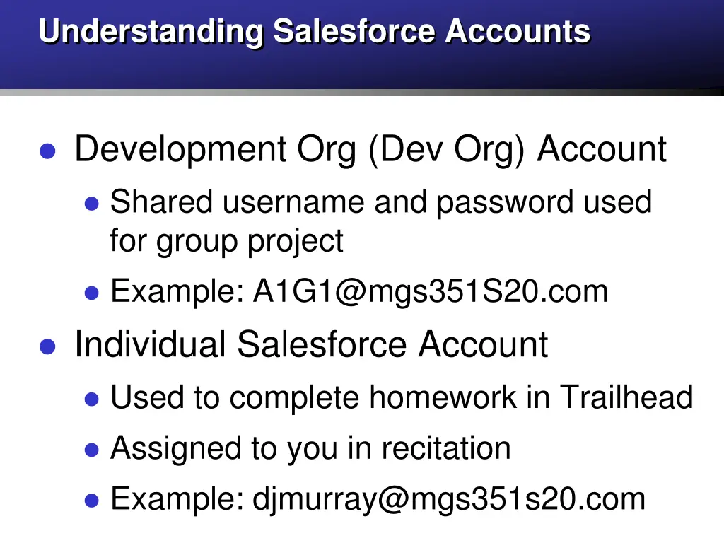 understanding salesforce accounts
