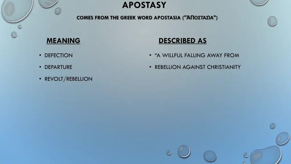 apostasy