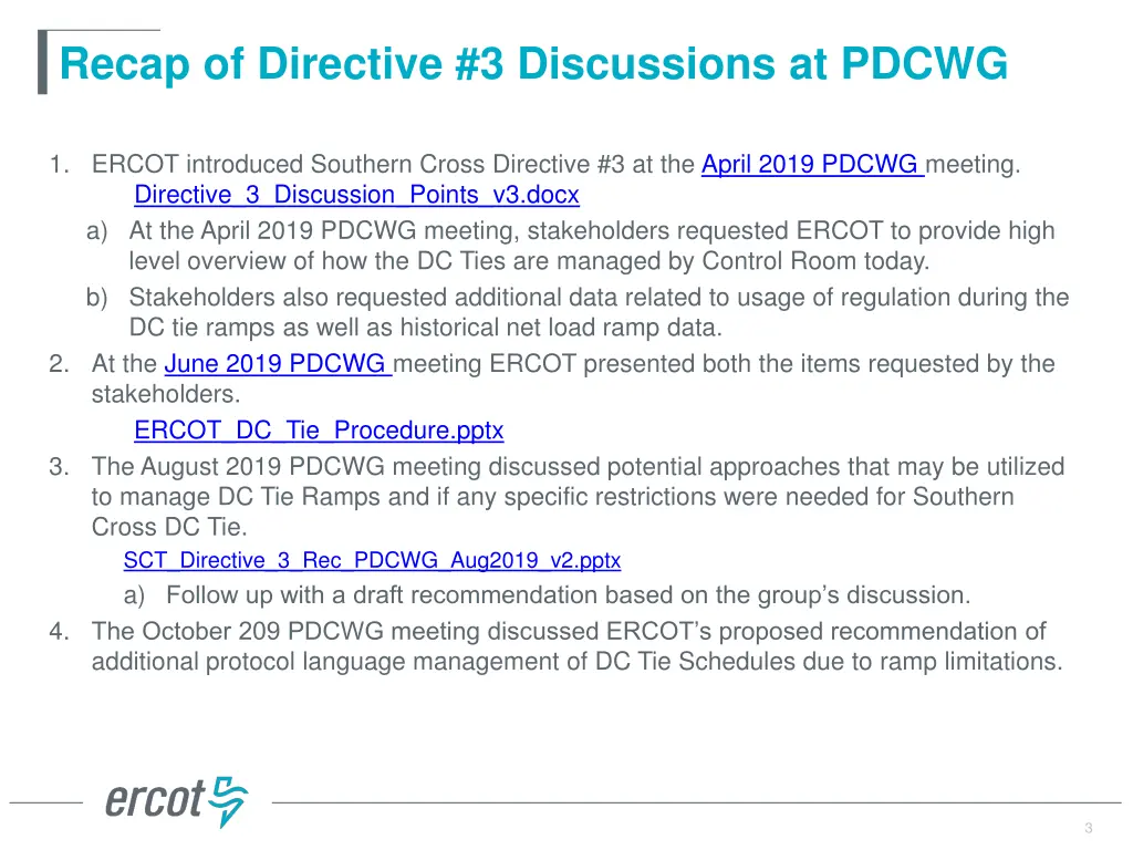 recap of directive 3 discussions at pdcwg