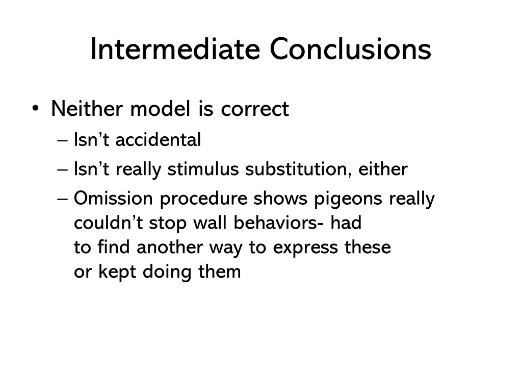 intermediate conclusions
